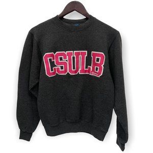 Champion Black Sweatshirt with Pink CSULB Logo